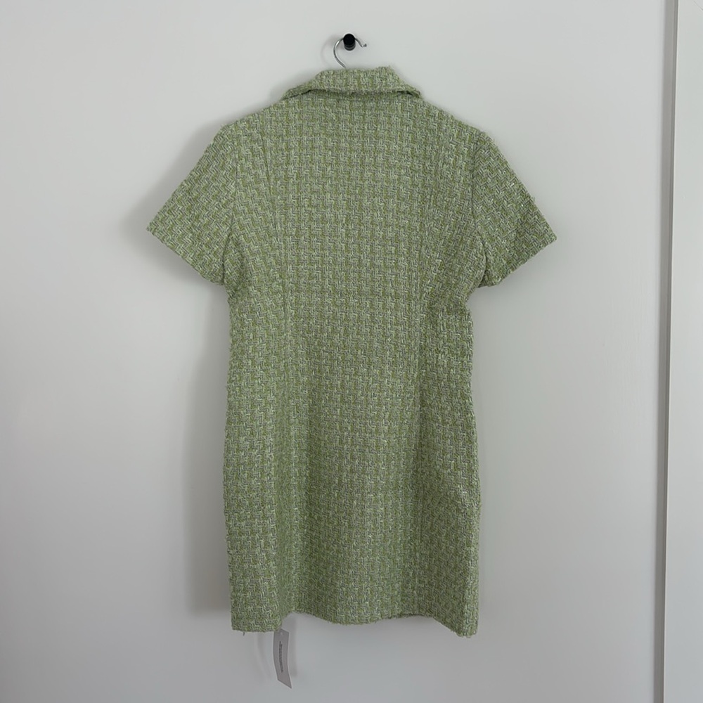 Rumored Light Green Tweed Mini Dress - Picture 6 of 9